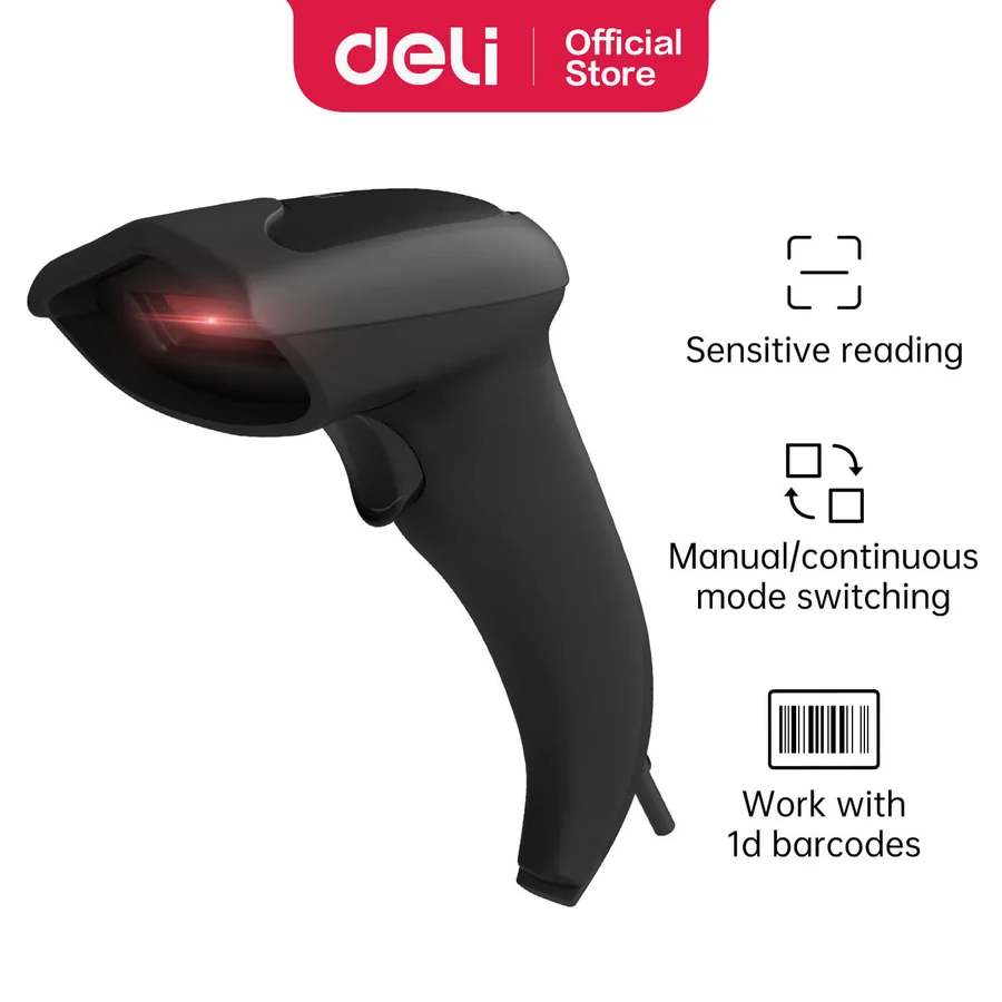 ชุดเครื่องสแกนบาร์โค้ด DELI S211 พร้อมขาตั้ง E15130