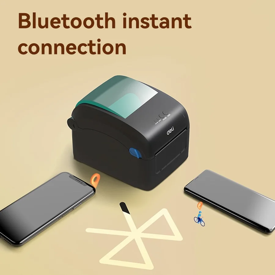 เครื่องพิมพ์สติกเกอร์ความร้อน 4 นิ้ว (USB + Bluetooth) DELI S401 ภาพที่ 2