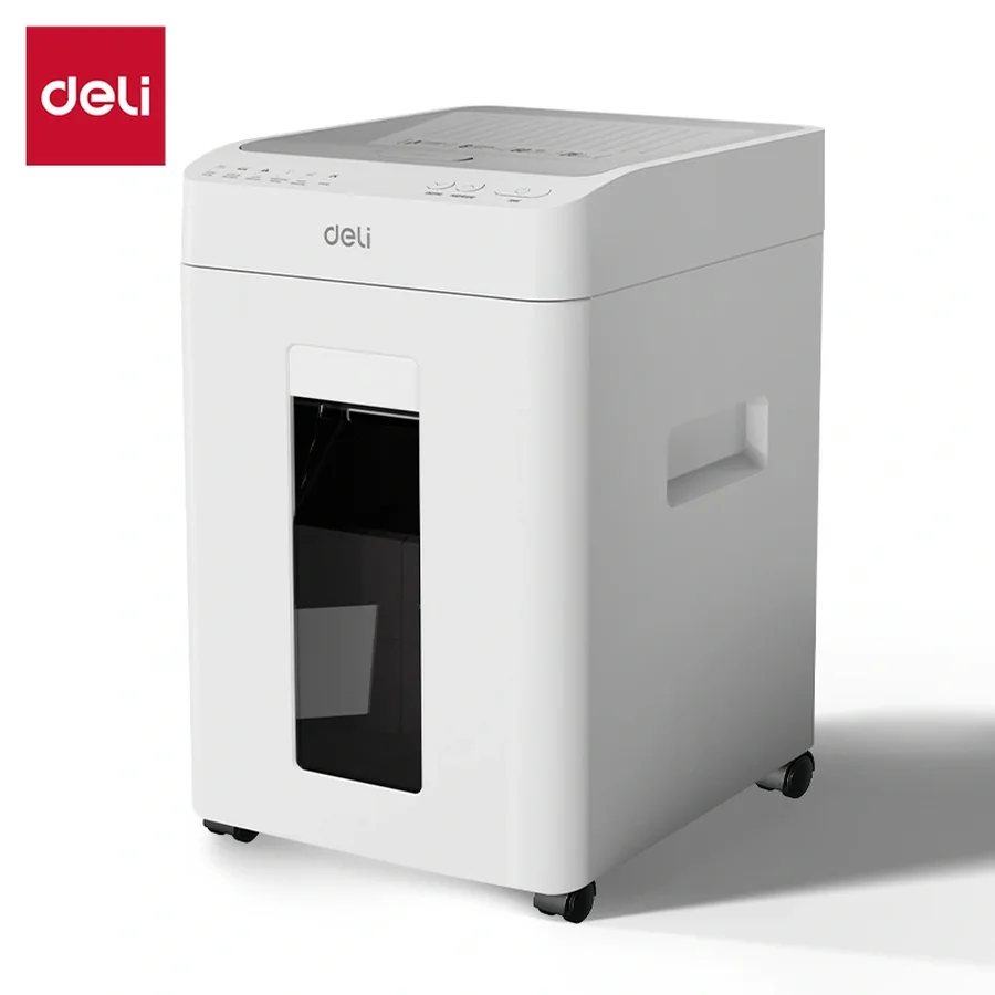 เครื่องทำลายเอกสารแบบป้อนกระดาษอัตโนมัติ DELI T081 สีขาว